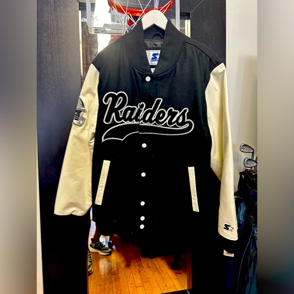 Raiders wool and leather jacket by starter 2024-25 brand new